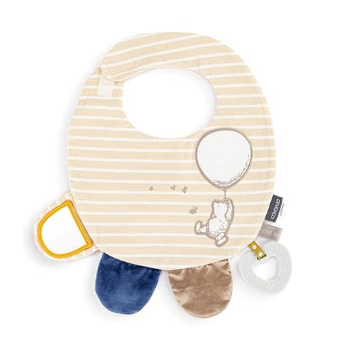 DEMDACO Mommy & Me 11.5 x 10 Inch Textured Fabric, Tactile, Teething Ring, Feeding, Activity Bib