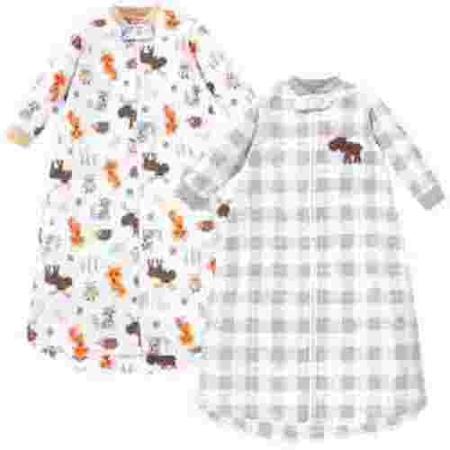 Hudson Baby Infant Boy Long-Sleeve Fleece Sleeping Bag, Woodland, 0-9 Months