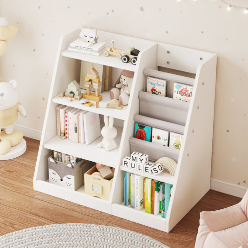 Isabelle & Max™ 31.6'' H X 33.9'' W Kids 4-Tier shelf Bookcase with Three Deep Storage | Wayfair