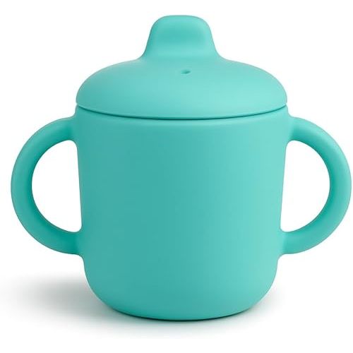 6 Months+ Sippy Cups with Handles,Small Silicone Sippy Cups Leak Proof 5oz,No Spill Sippy cups for Toddlers (Green)