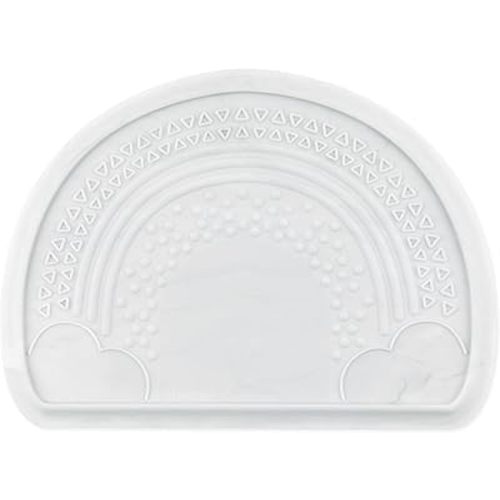 Bumkins Baby Silicone Sensory Placemat, for Babies and Toddlers, Suction Mat for Restaurants, Stick On High Chair or Table, Eating Finger Foods, Baby Led Weaning Essentials, Ages 6 Months Up, Marble
