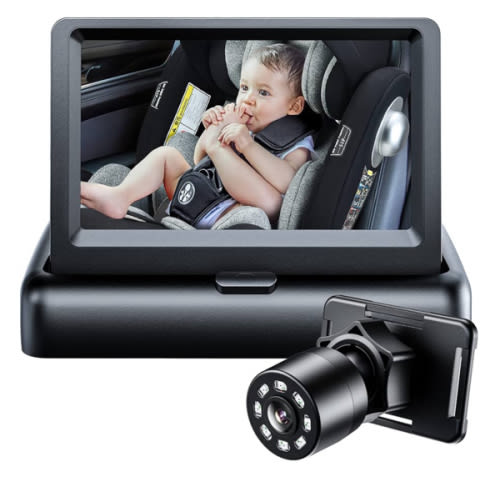 Itomoro Baby Car Mirror, View Infant in Rear Facing Seat with Wide Crystal Clear View,360° Rotation Plug and Play Easy Install baby car monitor 1080p