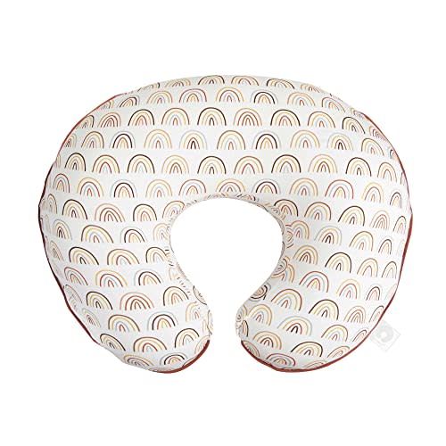 Boppy Organic Original Nursing Pillow, Spice Rainbows, Ergonomic Nursing Essentials for Bottle and Breastfeeding, Firm Hypoallergenic Fiber Fill, with 100% Organic Cotton Pillow Cover