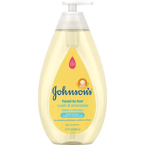 Johnson's Head-To-Toe Gentle Tear-Free Baby & Newborn Wash & Shampoo, Sulfate-, Paraben- Phthalate- & Dye-Free, Hypoallergenic Wash for Sensitive Skin & Hair, 3 x 16.9 fl. Oz (Amazon Exclusive)