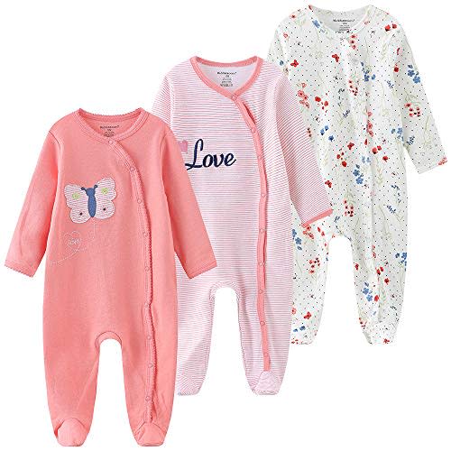Kiddiezoom Baby Footed Cotton One-Piece Romper Jumpsuit Pajamas