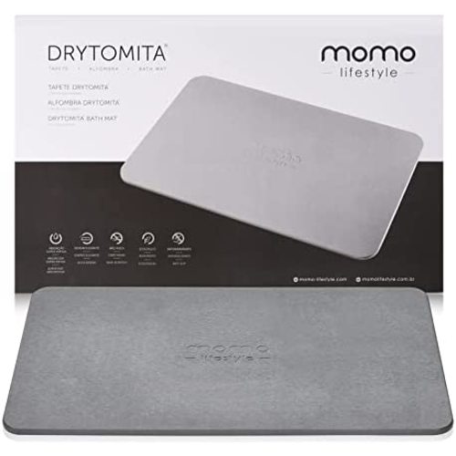 Momo Lifestyle Stone Bath Mat (23.6 X 15.4 Inches) Drytomita (Graphite Grey Color) Diatomaceous Earth Bath Mat, Non-Slip Super Absorbent Quick Drying Eco-Friendly Bath Mat Stone 1 Pack