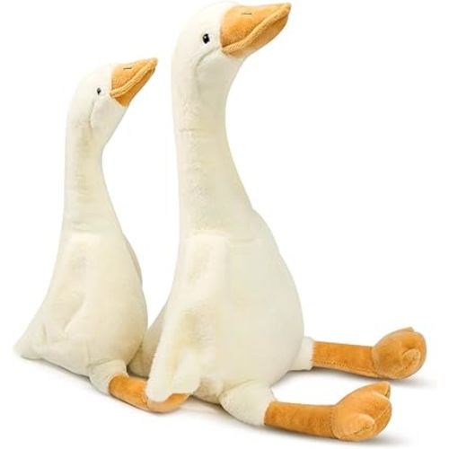 2Pack Goose Stuffed Animal - 19.7" Stuffed Duck & 15.7" Cute Duck Plush Toy, Goose Plush Toy Soft Swan Hugging Pillow, Goose Toys Gift for Kids Boys Girls Party Favors Gifts
