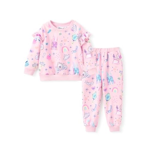 Disney Frozen Toddler Girl Outfits Long Sleeve Shirt and Pocket Pant Clothing Sets Fall Casual Pullover Dailywear