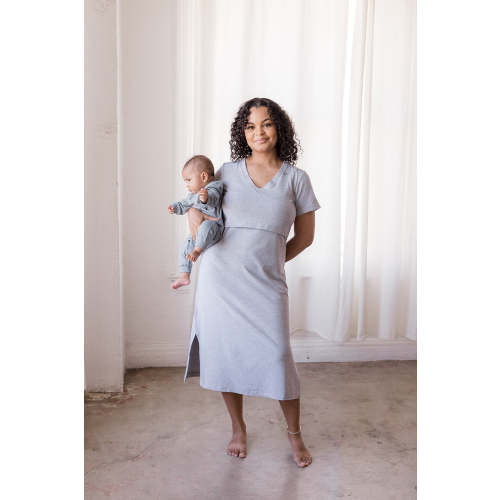 Everyday Breastfeeding Dress - Heather Gray