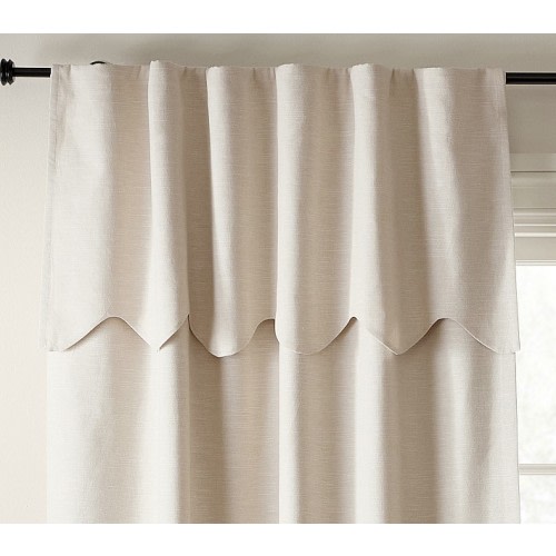 Evelyn Linen Scallop Valance Blackout Curtain