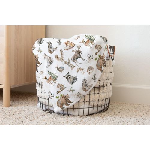 Woodland Blanket, Forest Animals Nursery Bedding, Woodland Nursery, Baby Toddler Adult Minky Blanket, Wildlife Nursery, Woodland baby gift