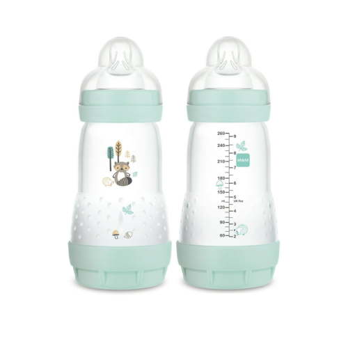MAM Easy Start Self-Sterilizing Matte Anti-Colic Bottle for Newborn Baby Boy, Vented, 9 oz, 2 pack