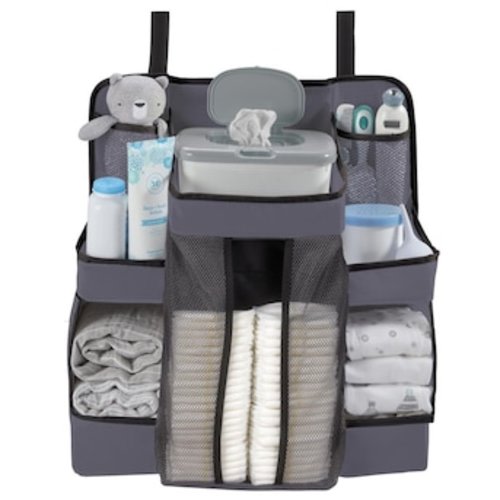 L.A. Baby Gray Nursery Organizer Diaper Caddy with Mesh Front Panels - Baby Changing Table Storage Solution - Wall or Door Mountable in the Child Safety Accessories department at Lowes.com