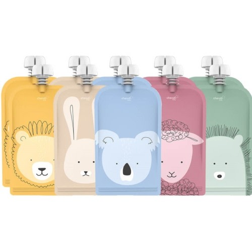 Cherub Baby On the Go Reusable Food Pouch Minis 10 Pack