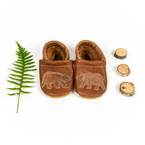 Russet Bears on Chestnut Leather Shoes  Baby and Toddler