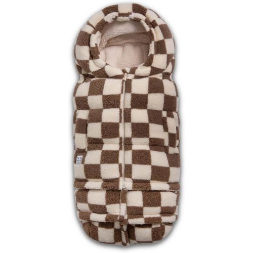 7AM Enfant Stroller Blanket 212 - Adjustable Baby Car Seat Zipped Blanket for Babies Winter, Unisex Multi Purpose Fleece Lined Warm Hooded Toddler Footmuff Water Repellent | (6M - 4T)