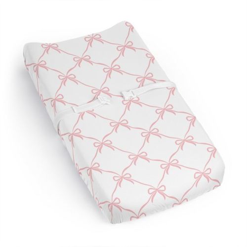 Sweet Jojo Designs Girl Changing Pad Sheet Ballerina and Ballet Bows Pink and White