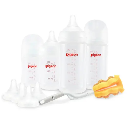 Pigeon Baby Breastfeeding-to-Bottle Newborn Feeding Gift Set with Latch-On Line Nipples