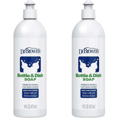 Dr. Brown's Bottle & Dish Soap for Baby Bottles and Baby Accessories, Plant-Derived, Fragrance-Free, 16 fl oz, 2 Pack