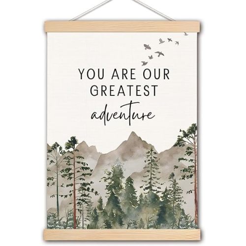 Woodland Nursery Decor, Baby Boy Girl Nursery Decor, You are Our Greatest Adventure Wall Art Poster, Nursery Wall Decor, Nursery Wall Art for Baby Toddler Girls Boys Room Decor, 12x16 Inch