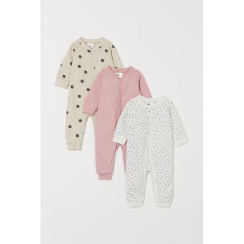 3-pack Cotton Pajamas - Light beige/dotted - Kids | H&M US