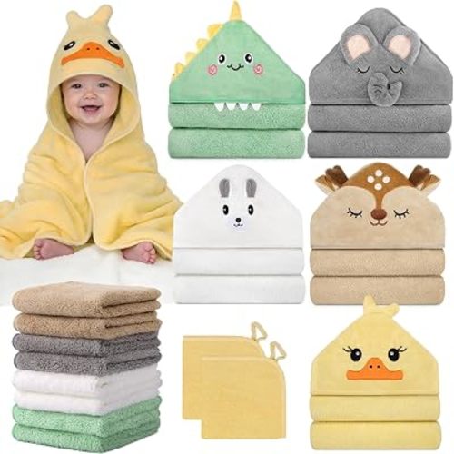 15 PCS Baby Bath Towels Set for Newborn Infant Toddler Essentials