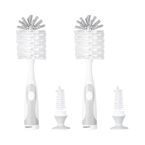 Chemimoso Multifunctional Cleaning Brush, Baby Bottle Brush, Water Bottle Brush Cleaner, Cup Brush (Rotate The Suction Cup to Obtain The Small Bristle Brushes Hidden in Handles) Set B