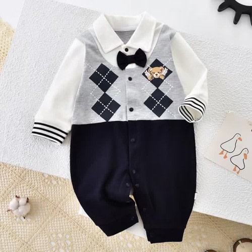 Baby Contrast Color British Romper