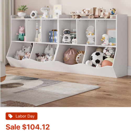 Kids Bookshelf, Toy Storage Organizer