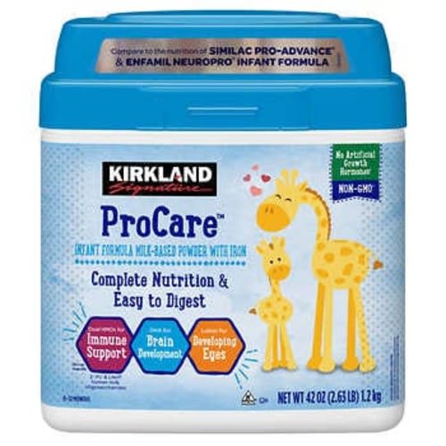 Kirkland Signature ProCare with Dual HMO's, Non-GMO Infant Formula 42 oz, 2-pack | Costco