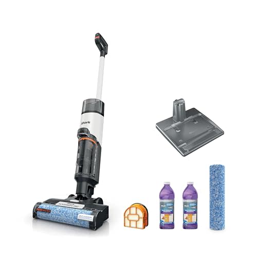 Shark | Wet Dry Vacuum Cleaner | Vacuum and Mop Combo | HydroVac MessMaster | 3-in-1 Self-Cleaning + Powerful Suction | 2 Brushrolls & 2 Solutions Included | Hardwood Floor & Area Rug Cleaner | AW261