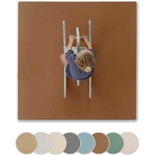 Toddlekind Solid Color Foam Play Mat 4x4 Baby Playmat. Stylish, Non-Toxic, Odorless, Plain Design Puzzle Play Mat 0m+ (Camel)