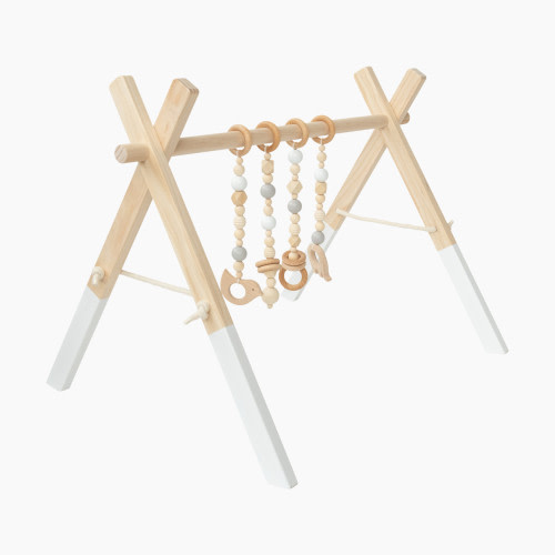 Poppyseed Play White Pine Wood Gym - Gray & White Toys