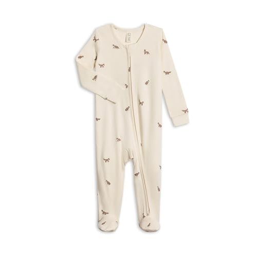 Colored Organics Baby Zip-Up Footed Sleeper with 2-Way Zipper - Newborn Organic Cotton Pajamas