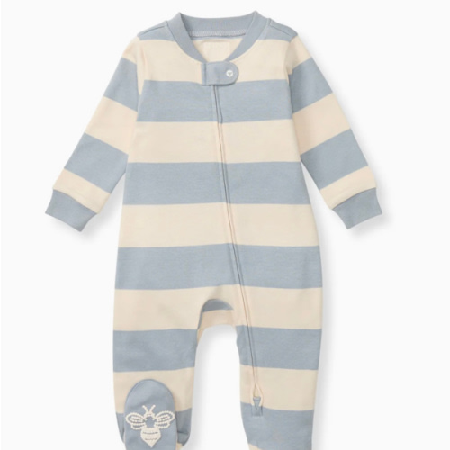 Rugby Stripe Organic Cotton Sleep & Play - Quarry – Burt's Bees Baby