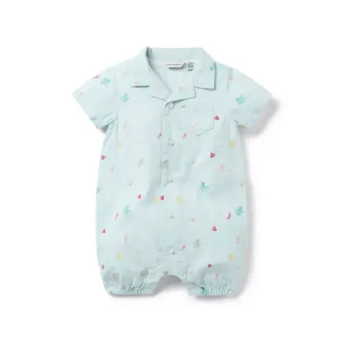 Newborn Light Blue Sea Friends Baby Sea Friends Romper by Janie and Jack