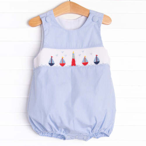 Beach Beacon Smocked Bubble, Blue – Stitchy Fish