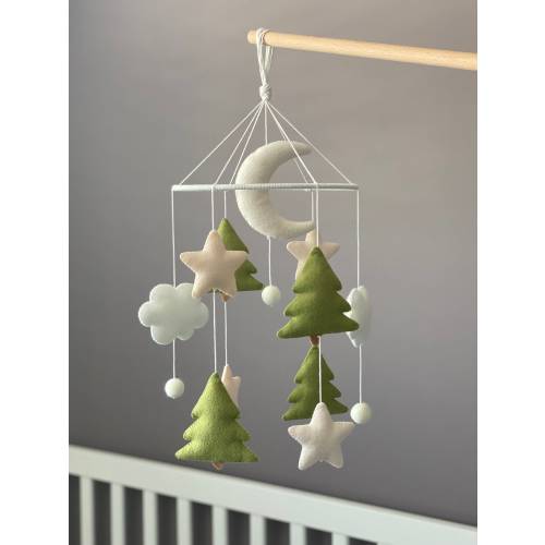Baby Mobile Woodland,Neutral Baby Mobile,Felt Mobile,Forest Theme Mobile,Baby Mobile,Personalized Mobile,Baby Crib Mobile,Tree Mobile