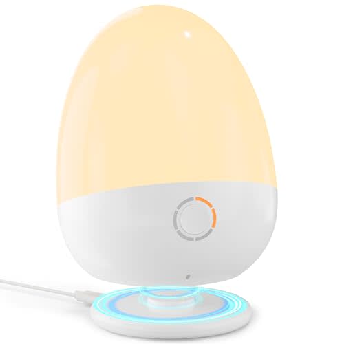 ZUZUKID Touch Night Light for Baby Nursery: Rechargeable Portable Kids Egg Nightlight Lamp with Feeding Timer for Todder Room, 3 Colors Temperatures Dimmable,Up to 200H(BPA-Free)