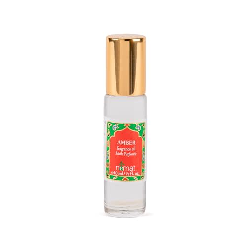 Amber Perfume Oil Roll-On - Alcohol Free Perfumes for Women and Men by Nemat Fragrances, 10 ml / 0.33 fl Oz, Package may vary