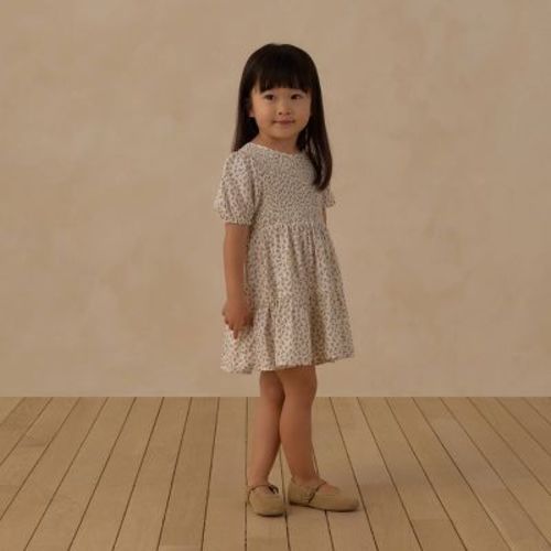 Toddler Girls' Juniper Shore Short Sleeve Woven Floral Dress - Blue/Ivory 18M