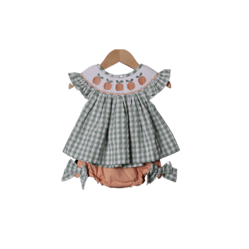 Smocked Georgia Peach Seersucker Set
