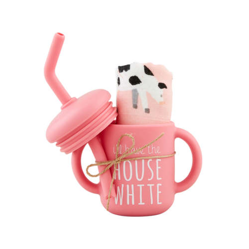 Bib & Silicone Cup Set, Farm Girl