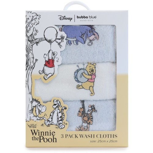 Winnie The Pooh Wash Cloths 3 Pack