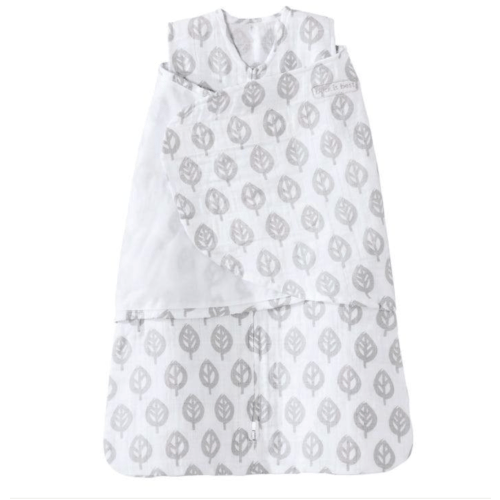 Cotton Muslin SleepSack Swaddle - Gray Leaves by Halo Newborn