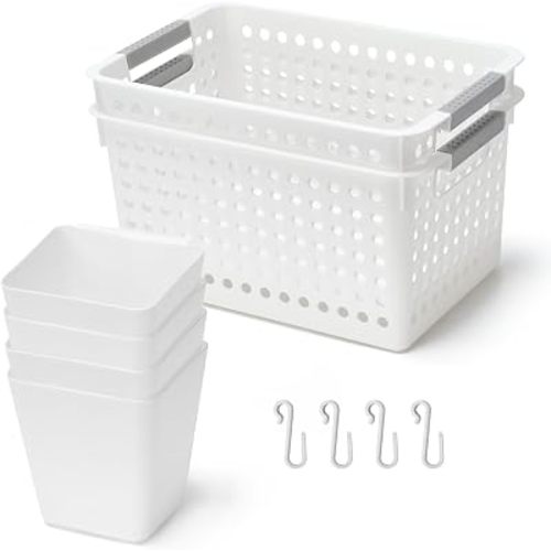 10pcs Rolling Cart Accessories, Storage Bins and Hanging Baskets