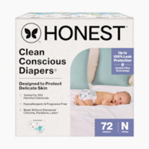 The Honest Company Clean Conscious Disposable Diapers - Above It All + All The Alpacas, Nb, 72 Count