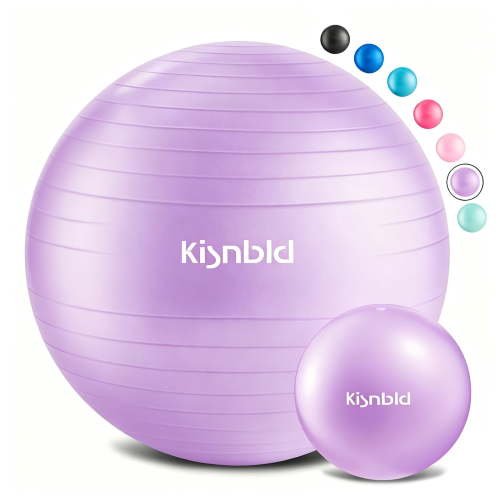 kisnbld Exercise Ball, Extra Thick Yoga Ball with Pilates Bal & Foot Pump, 3 Sizes Anti-Burst Home, Gym & Office Workout Equipment for Yoga or Sitting