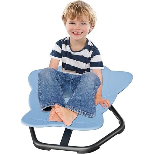 Sensory Spinning Chair for Kids, Swivel Wobble Chair for Autism and Sensory Play, Sit and Spin Toy, Elephant Shape, Blue
