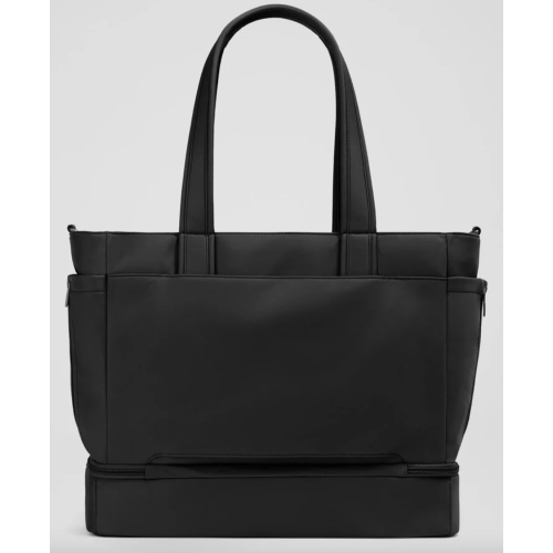 The Double Diaper Tote in Jet Black